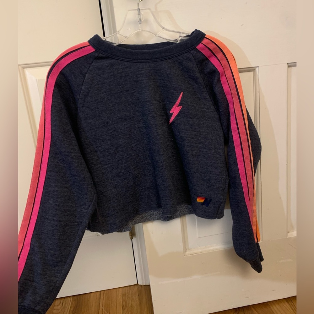 Aviator nation xs cropped crew neck